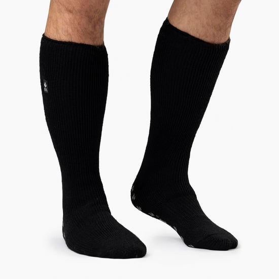 Calcetines de invierno para hombre | Calcetines largos antideslizantes con forro polar - Negro / Gris - Image 4
