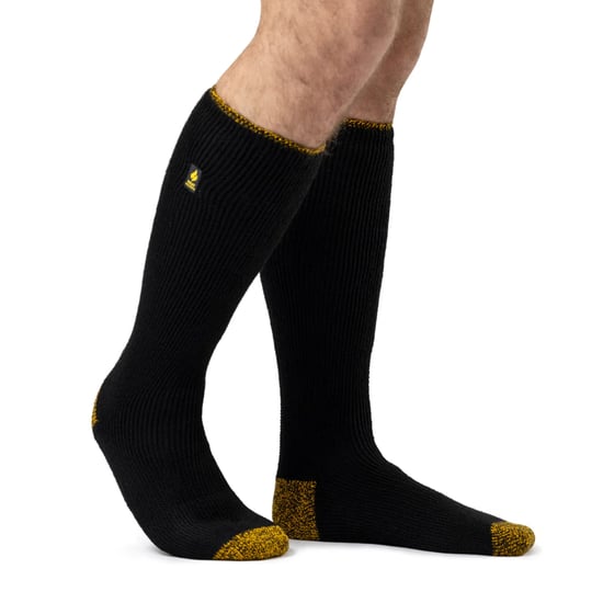 3 Pair Multipack Mens Long Thermal Work Socks | Heat Holders | Thick Knee High Heavy Duty Boot Socks - Black - Image 3