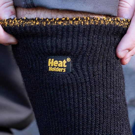 3 Pair Multipack Mens Long Thermal Work Socks | Heat Holders | Thick Knee High Heavy Duty Boot Socks - Black - Image 4