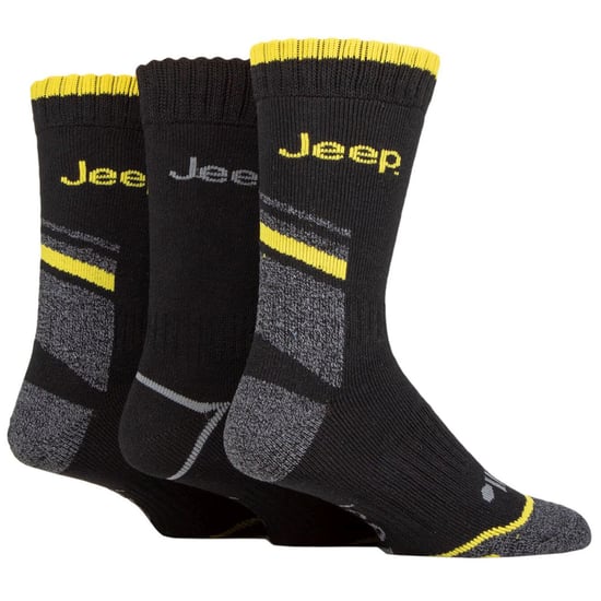 Calcetines de Trabajo para Hombre con Soporte para el Arco | Jeep | Calcetines de Algodón de Alto Rendimiento con Talón y Punta Reforzados - Negro / Carbón - Image 3