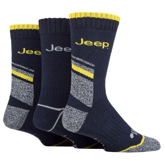 Calcetines de Trabajo para Hombre con Soporte para el Arco | Jeep | Calcetines de Algodón de Alto Rendimiento con Talón y Punta Reforzados - Azul Marino / Gris - Image 3