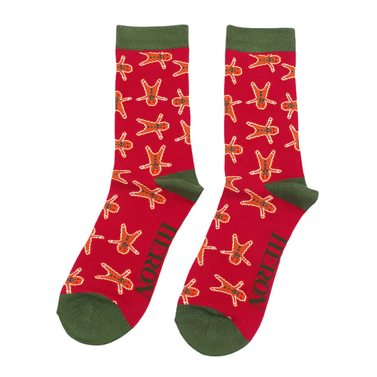 Calcetines Hombres de Jengibre | Mr Heron | Novedad Transpirable Diseño Divertido Crazy Crew Calcetines Funky Bamboo | Regalo de Navidad para Él - Hombres de Jengibre (Rojo Oscuro) - Image 3
