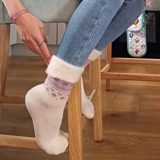 Lote de 3 calcetines de lana con diseño nórdico para mujer - Negro / Carbón / Denim - Image 5