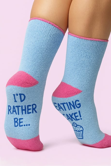 Pack de 4 calcetines para mujer Funny Cake Socks | Soft Fluffy Novelty Non Slip Gift Socks - Image 5