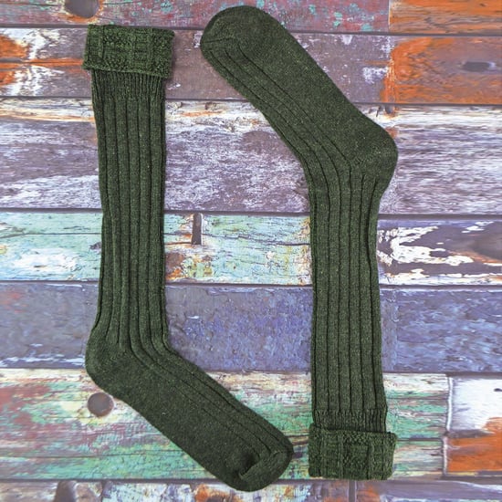 Calcetines de Lana Kilt para Hombre | Calcetines de caña alta | Calcetines transpirables de bota larga para hombre - Caqui - Image 3