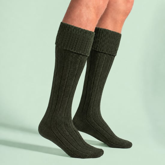 Calcetines de Lana Kilt para Hombre | Calcetines de caña alta | Calcetines transpirables de bota larga para hombre - Caqui - Image 5