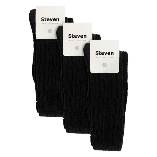 3 Pares de Calcetines de Lana Steven para Mujer - Negro - Image 2