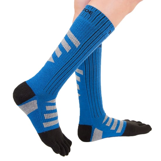 TOETOE - Calcetines de lana acolchados 3D Terry Walker para hombre y mujer - Negro y Azul - Image 4