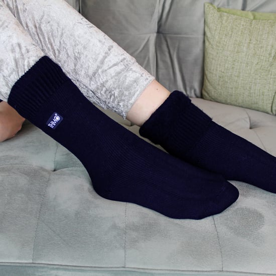 Calcetines térmicos de invierno para niños | THMO | Calcetines de forro polar para niños y niñas - Azul marino - Image 5