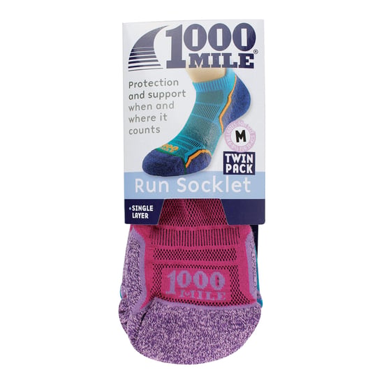 1000 Mile - Pack de 2 calcetines para mujer de una capa, suaves y transpirables - Hot Pink / Lavender - Image 2