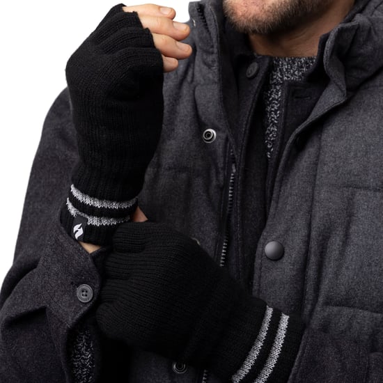 Guantes reflectantes de punto sin dedos para hombre en invierno | Calentadores | Guantes de trabajo térmicos Hi Viz - Negro - Image 3