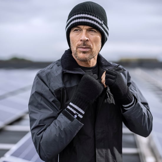 Guantes reflectantes de punto sin dedos para hombre en invierno | Calentadores | Guantes de trabajo térmicos Hi Viz - Negro - Image 5