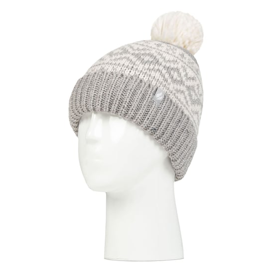 Gorro de mujer con estampado | Calentadores | Tejido de punto grueso con forro polar Heatweaver | Estilo Billingen - Gris claro - Image 3