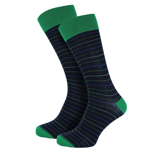 HS by Happy Socks - Pack de 3 Calcetines de Vestir Divertidos - Rayas (Verde) - Image 4