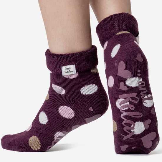 Calcetines de mujer con puño giratorio | Calcetines de invierno - Cabernet Dots - Image 3
