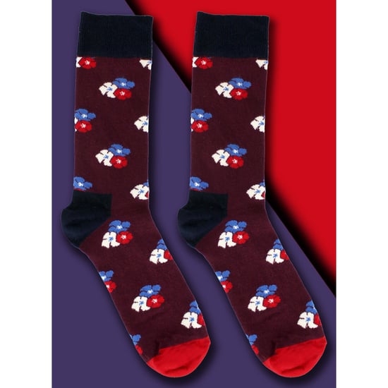 HS by Happy Socks - Pack de 3 Calcetines de Vestir Clásicos Flor - Flor (Borgoña) - Image 3