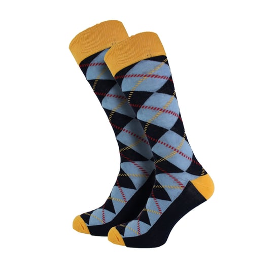 HS by Happy Socks - Pack de 3 calcetines de vestir divertidos y originales para hombre - Punto (Azul Marino) - Image 4