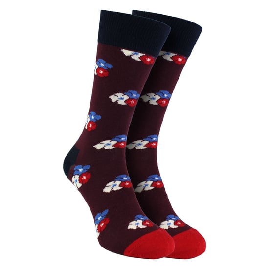 HS by Happy Socks - Pack de 3 Calcetines de Vestir Clásicos Flor - Flor (Borgoña) - Image 4
