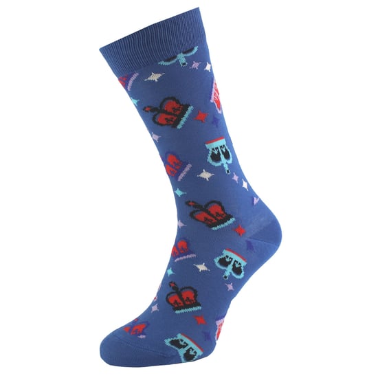 Calcetines unisex con diseño de corona de algodón - Azul - Image 3