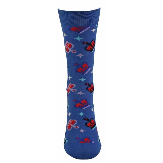 Calcetines unisex con diseño de corona de algodón - Azul - Image 4
