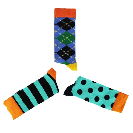 HS by Happy Socks - Pack de 3 calcetines de vestir divertidos - Argyle (Azul) - Image 3