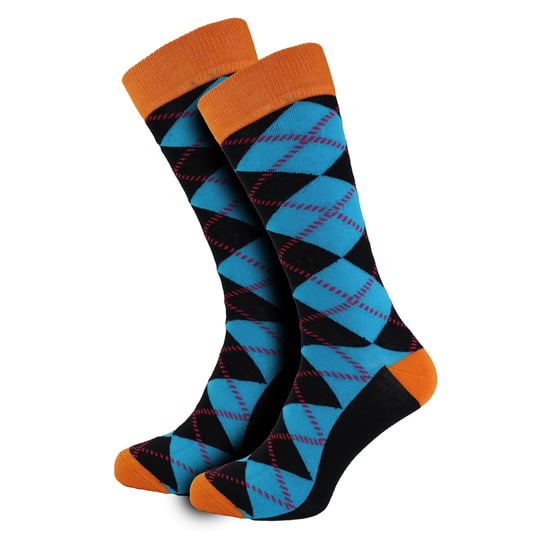 HS by Happy Socks - Pack de 3 calcetines de vestir divertidos - Argyle (Azul) - Image 4