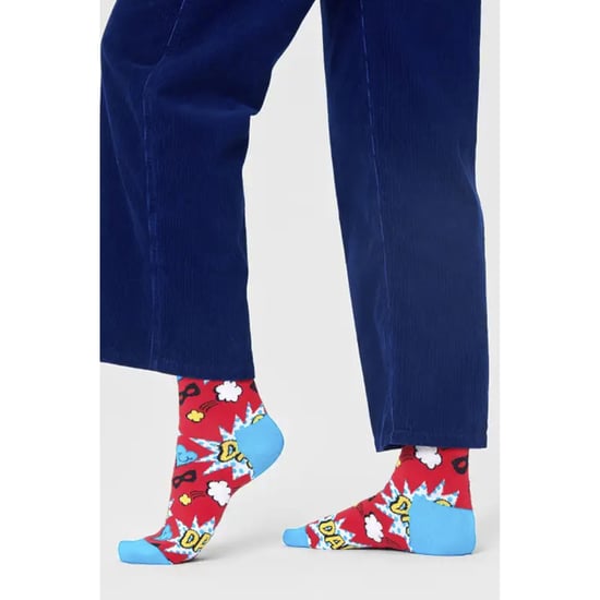 Calcetines para el Día del Padre | Calcetines Happy | Calcetines rojos y azules divertidos con talón y puntera reforzados | Regalo para el Día del Padre - Rojo - Image 3