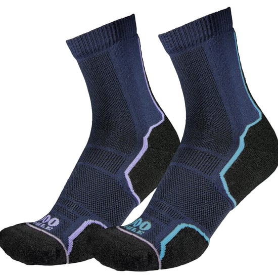 1000 Mile - 2 Pack Ladies Trail Repreve Calcetines de una capa para correr - Azul marino - Image 3