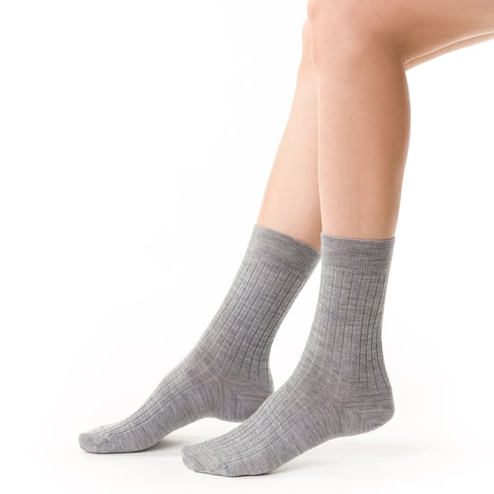 Calcetines de Lana Merino para Mujer - Gris Oscuro - Image 4