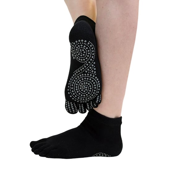 TOETOE - Calcetines de dedo antideslizantes y que absorben la humedad para yoga / pilates para hombres y mujeres - Negros - Image 3