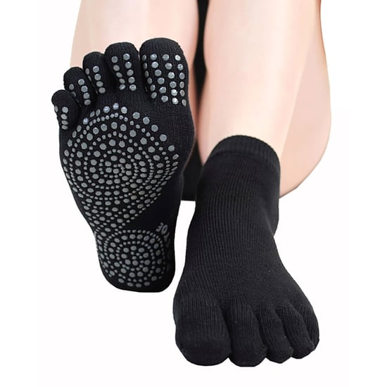 TOETOE - Calcetines de dedo antideslizantes y que absorben la humedad para yoga / pilates para hombres y mujeres - Negros - Image 5