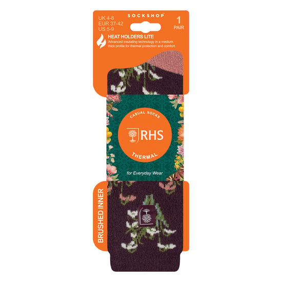 Calcetines térmicos para mujer | Calcetines finos de vellón con estampado floral - Image 2