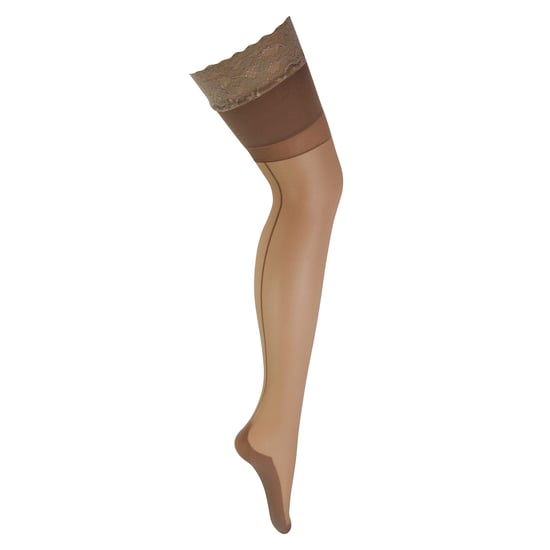 Medias con costuras transparentes para mujer | Sock Snob | Brillantes | Costura trasera | Cintura alta - Nude / Nude - Image 3