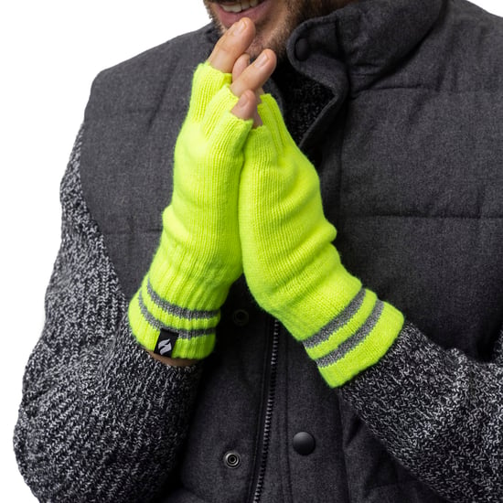 Guantes reflectantes de punto sin dedos para hombre | Calentadores | Guantes de trabajo térmicos Hi Viz - Amarillo - Image 3