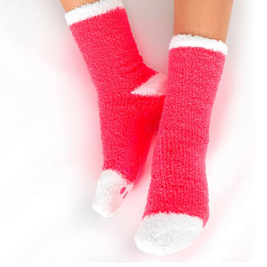 4 Pares de Calcetines de Cama para Mujer con Grips| Antideslizante Térmico Zapatillas Fluffy - Animal Print - Image 5