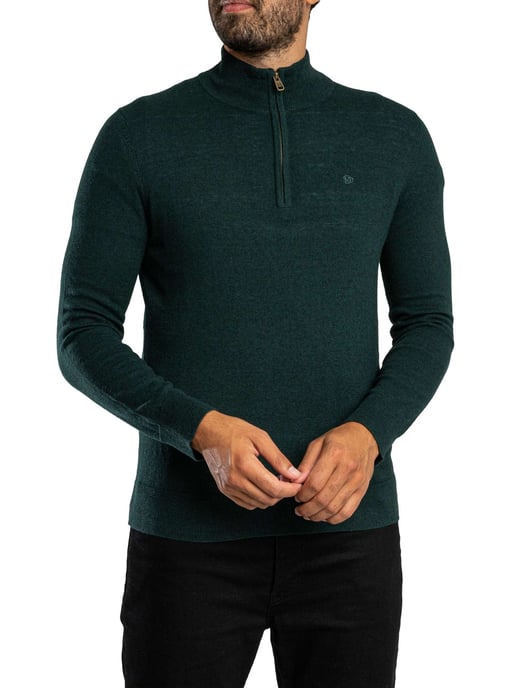 Superdry Jersey De Punto Con Media Cremallera Ess LW De Mezcla De Lana Y Media Lana., Verde - Image 2