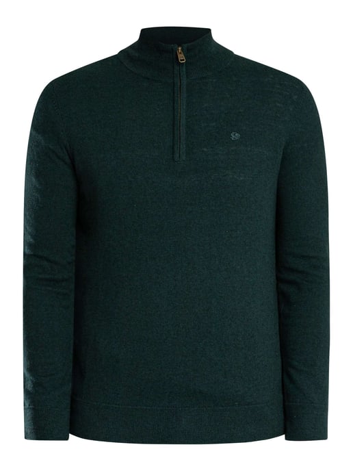 Superdry Jersey De Punto Con Media Cremallera Ess LW De Mezcla De Lana Y Media Lana., Verde - Image 5