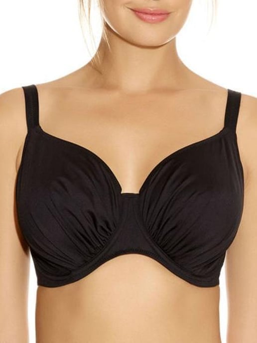 Versailles Full Cup Side Support Bikini Top Black - Image 1