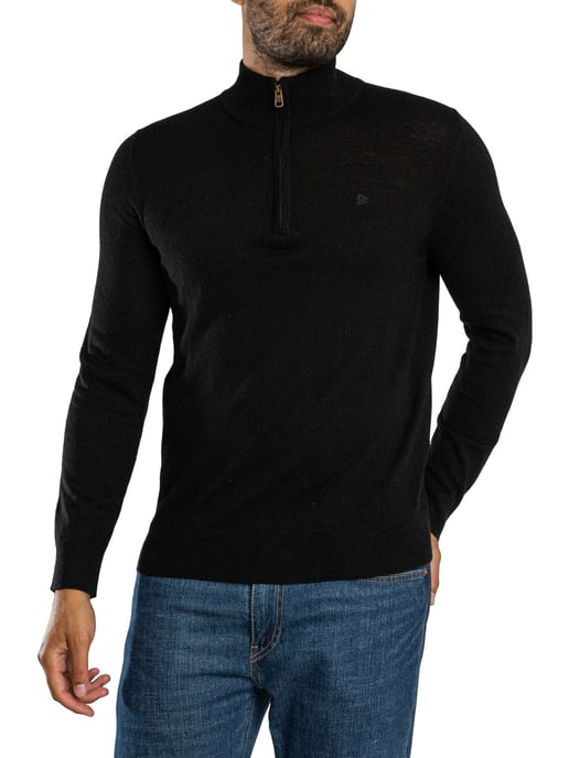 Superdry Jersey De Punto Con Media Cremallera Ess LW De Mezcla De Lana Y Media Lana., Negro - Image 2
