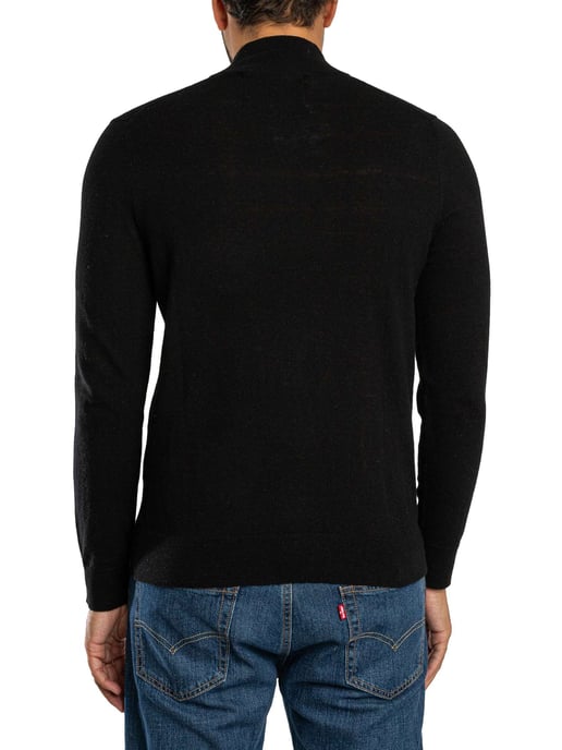 Superdry Jersey De Punto Con Media Cremallera Ess LW De Mezcla De Lana Y Media Lana., Negro - Image 3