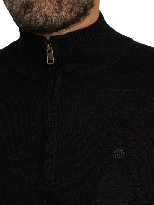 Superdry Jersey De Punto Con Media Cremallera Ess LW De Mezcla De Lana Y Media Lana., Negro - Image 4