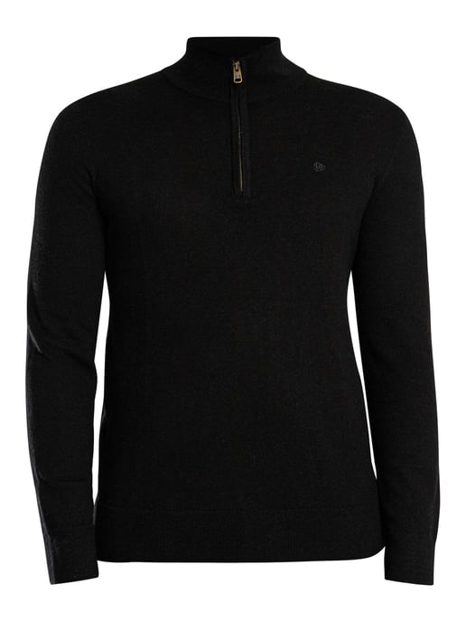 Superdry Jersey De Punto Con Media Cremallera Ess LW De Mezcla De Lana Y Media Lana., Negro - Image 5