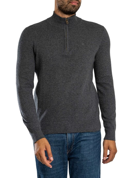 Superdry Jersey De Punto Con Media Cremallera Ess LW De Mezcla De Lana Y Media Lana., Gris - Image 2
