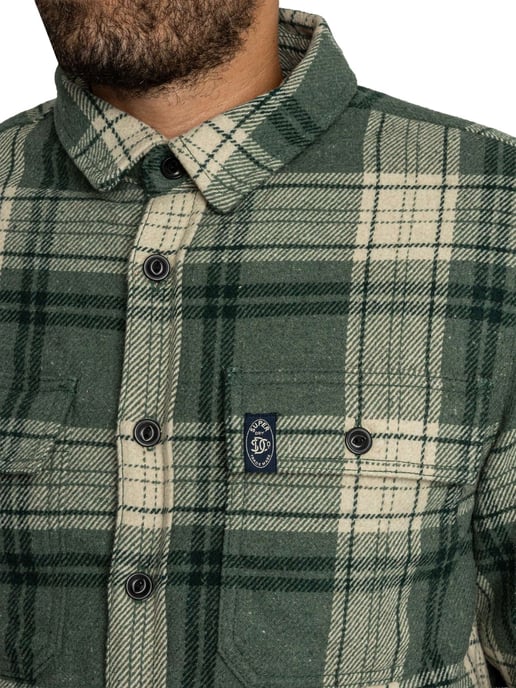 Superdry Sobrecamisa Miller Con Forro Borg, Verde - Image 6