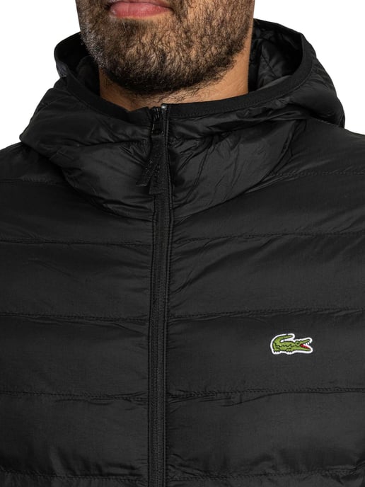Lacoste Chaqueta Acolchada Con Logo, Negro - Image 5