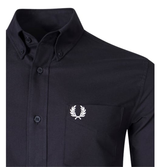 Camisa Oxford De Manga Larga Negra Lisa De Fred Perry - Image 3