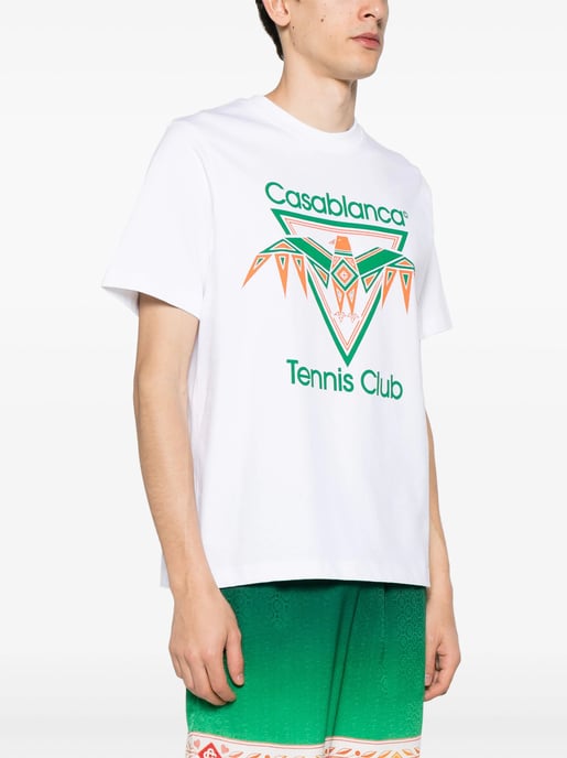 Casablanca Camiseta estampada Playful Eagle Tennis Club en blanco - Image 3
