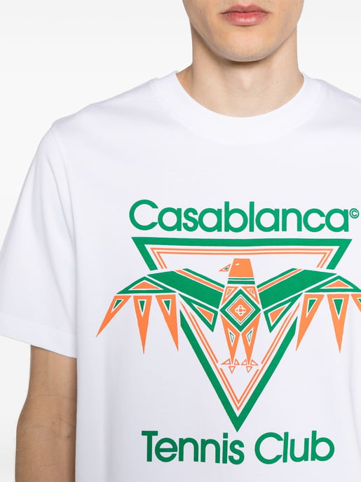 Casablanca Camiseta estampada Playful Eagle Tennis Club en blanco - Image 4