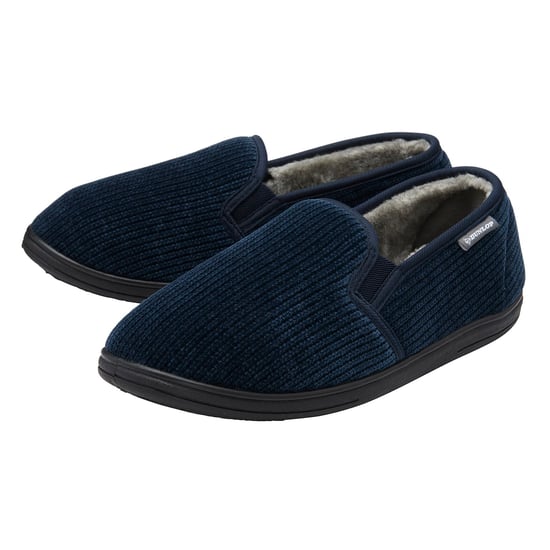 Zapatillas de Casa de Corte Córduroy para Hombre en Azul Marinos Forradas de Piel Sintética Talla UK 6-13 - Image 1