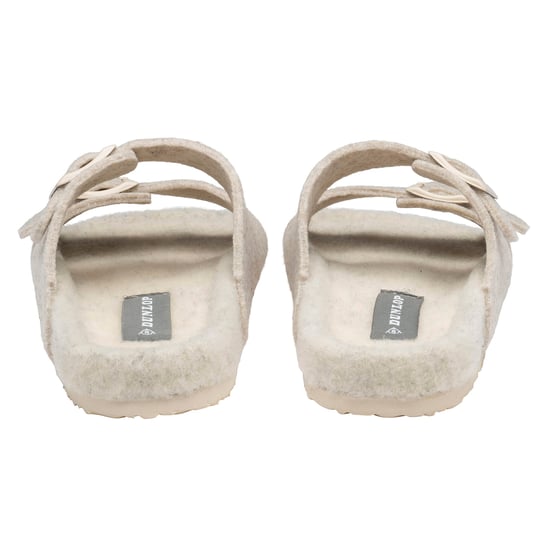 Zapatillas de casa de piel sintética para mujer con doble hebilla, abiertas en la punta, talla UK 3-8 - Image 2